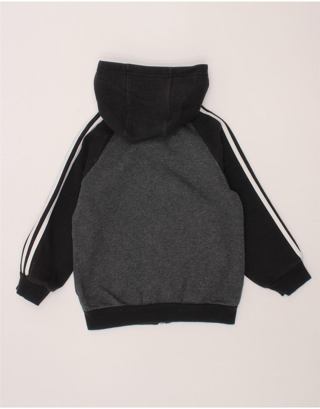 Suéter adidas masculino com capuz e zíper 2-3 anos cinza colorblock algodão