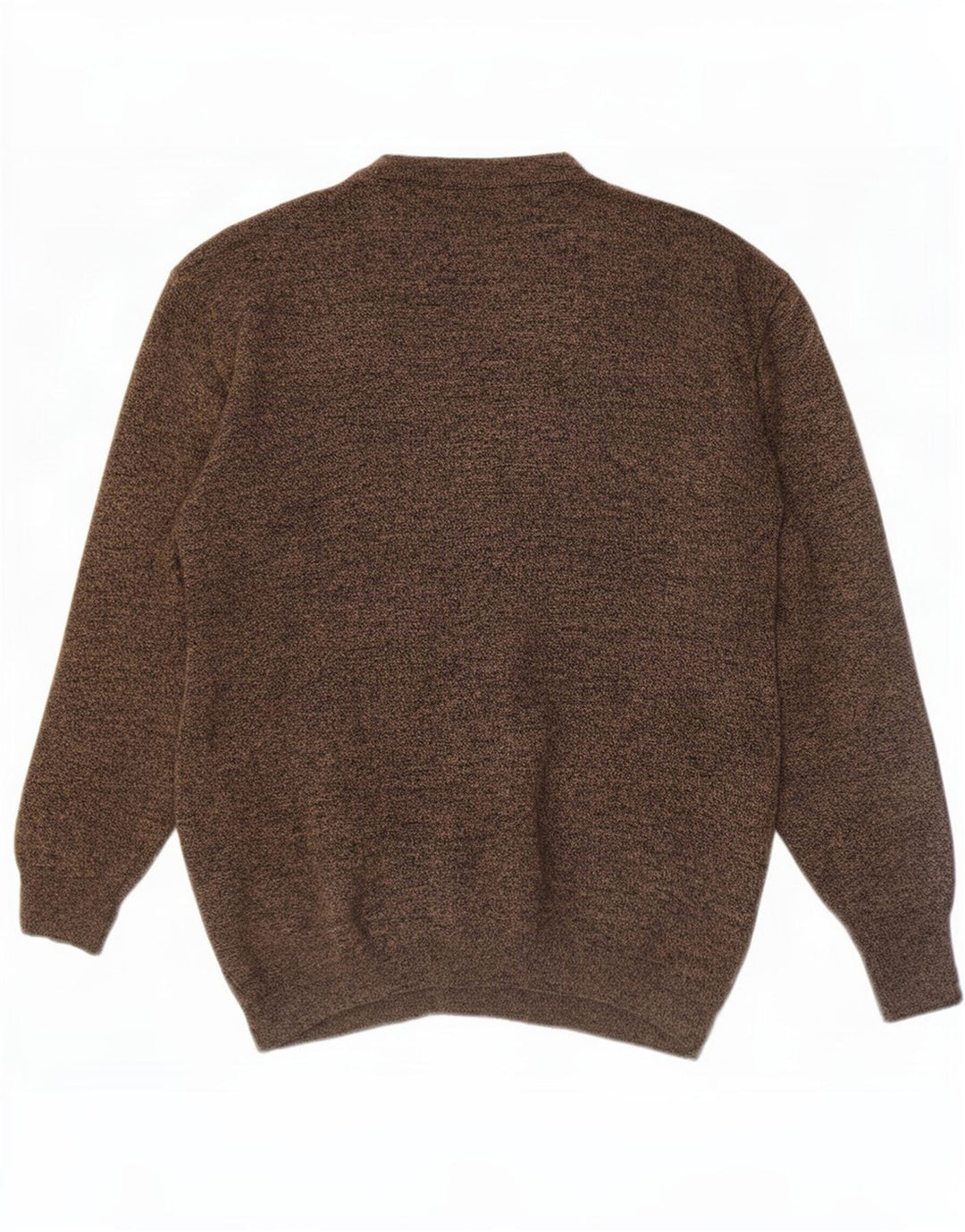 Suéter cardigã masculino vintage grande lã geométrica marrom