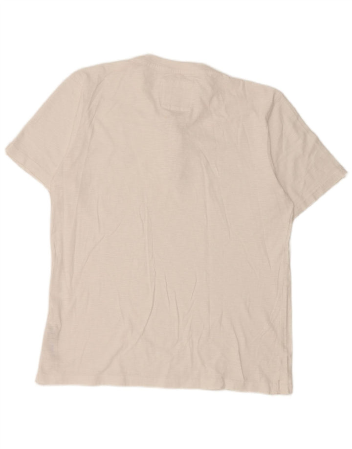 Camiseta masculina Fat Face Top grande de algodão branco