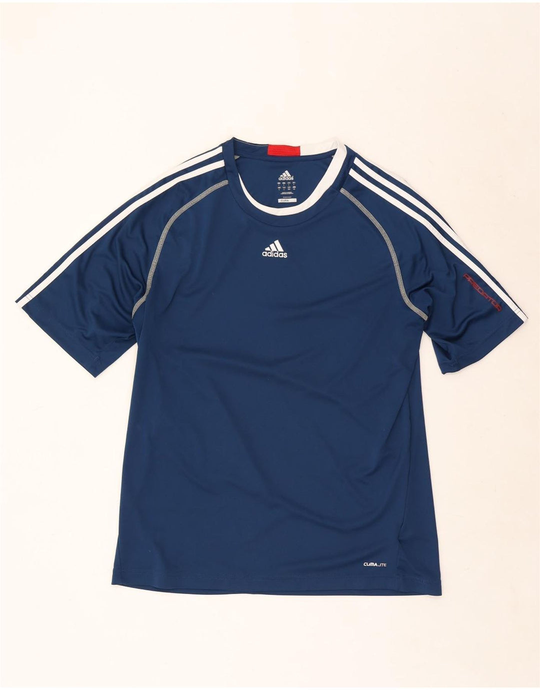 Camiseta masculina Adidas Climalite Top grande poliéster azul marinho