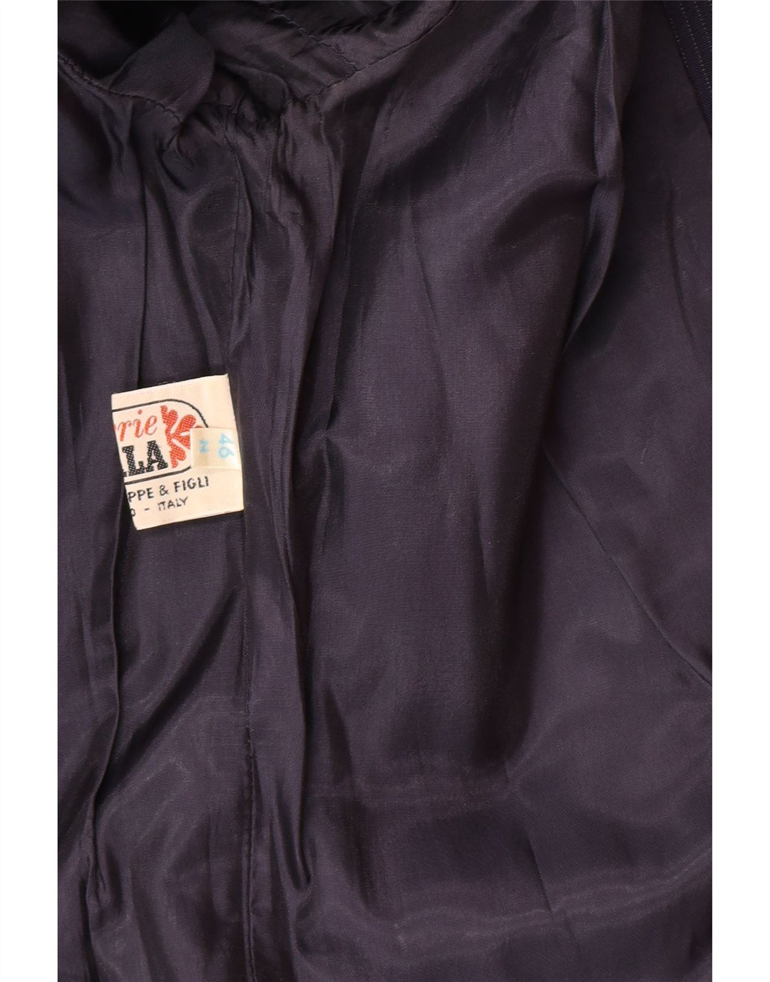 Jaqueta blazer feminina vintage com 1 botão IT 46 risca de giz grande azul marinho