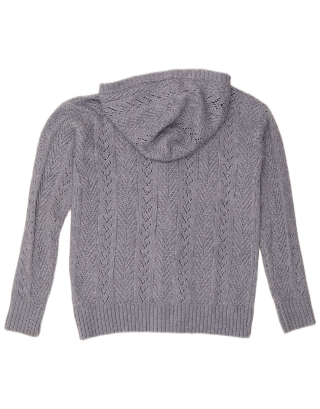 Suéter cardigã feminino com capuz grande FAT FACE UK 6 XS azul nylon