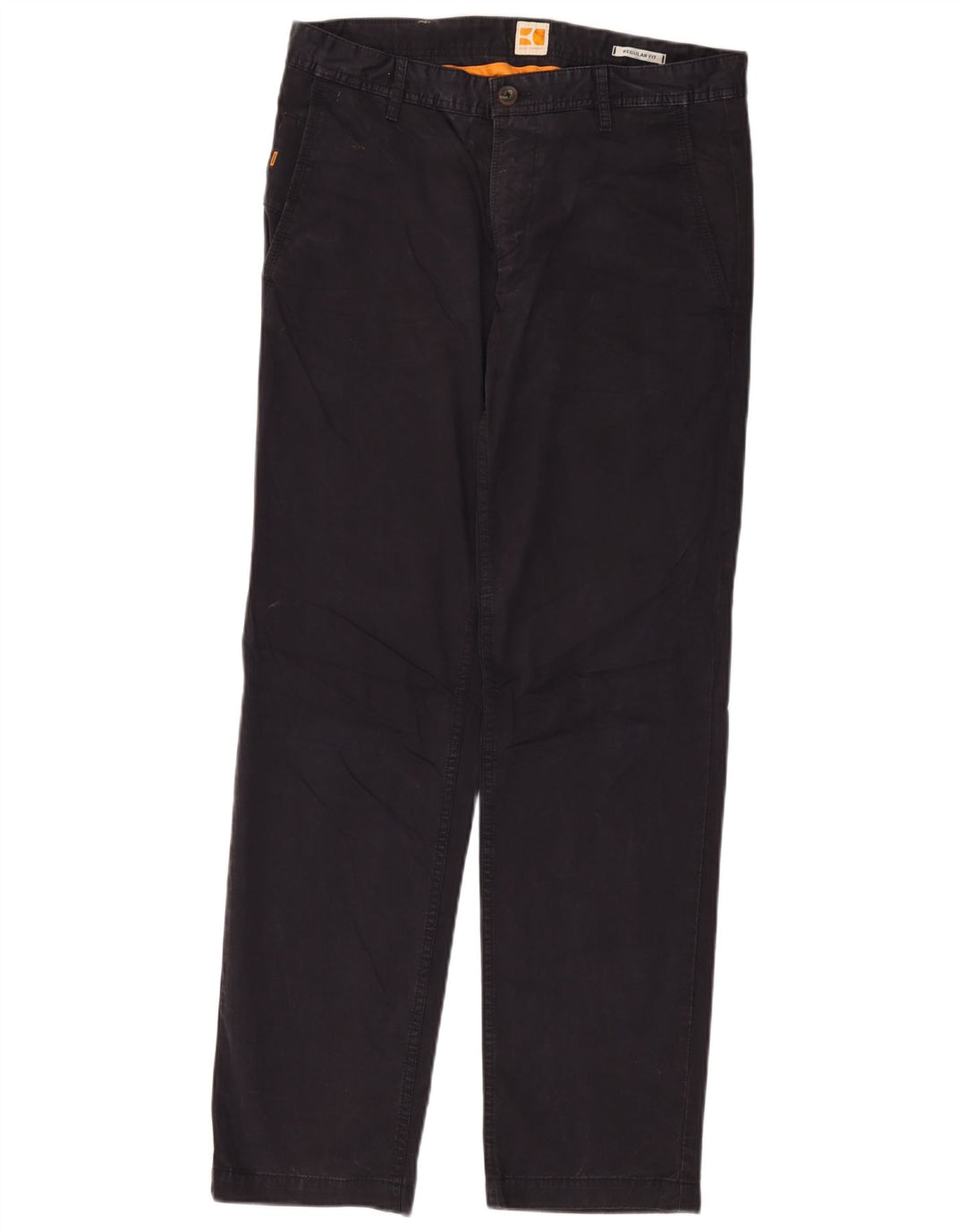 Calça Chino Masculina HUGO BOSS Regular Fit W32 L32 Azul Marinho Algodão