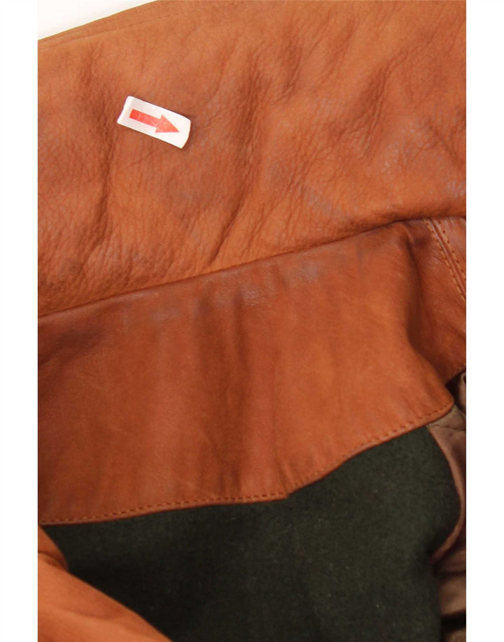 Jaqueta masculina de couro com capuz Timberland UK 40 grande marrom