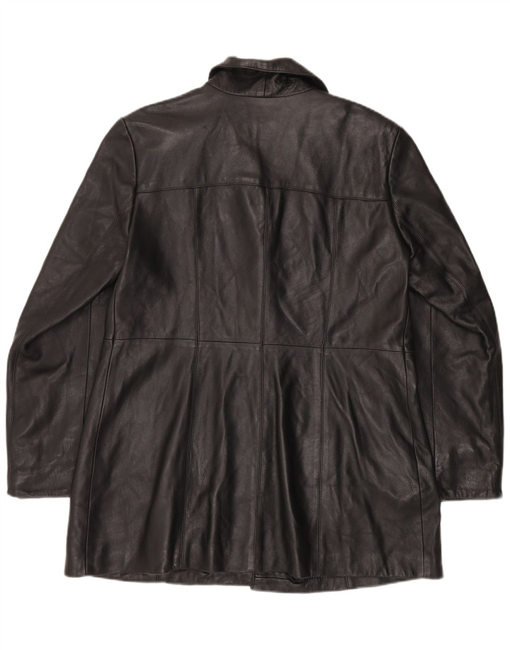 Casaco de couro feminino VINTAGE IT 48 XL acetato preto