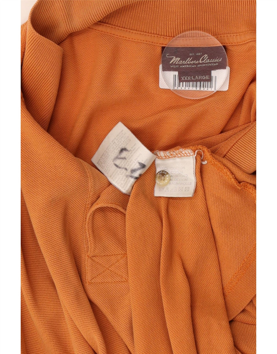 Camisa polo masculina Marlboro Classics 3XL algodão laranja
