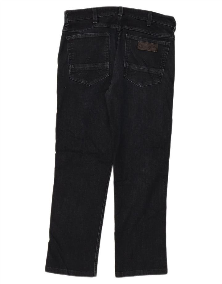 Wrangler Mens Straight Jeans W32 L28 Algodão Preto