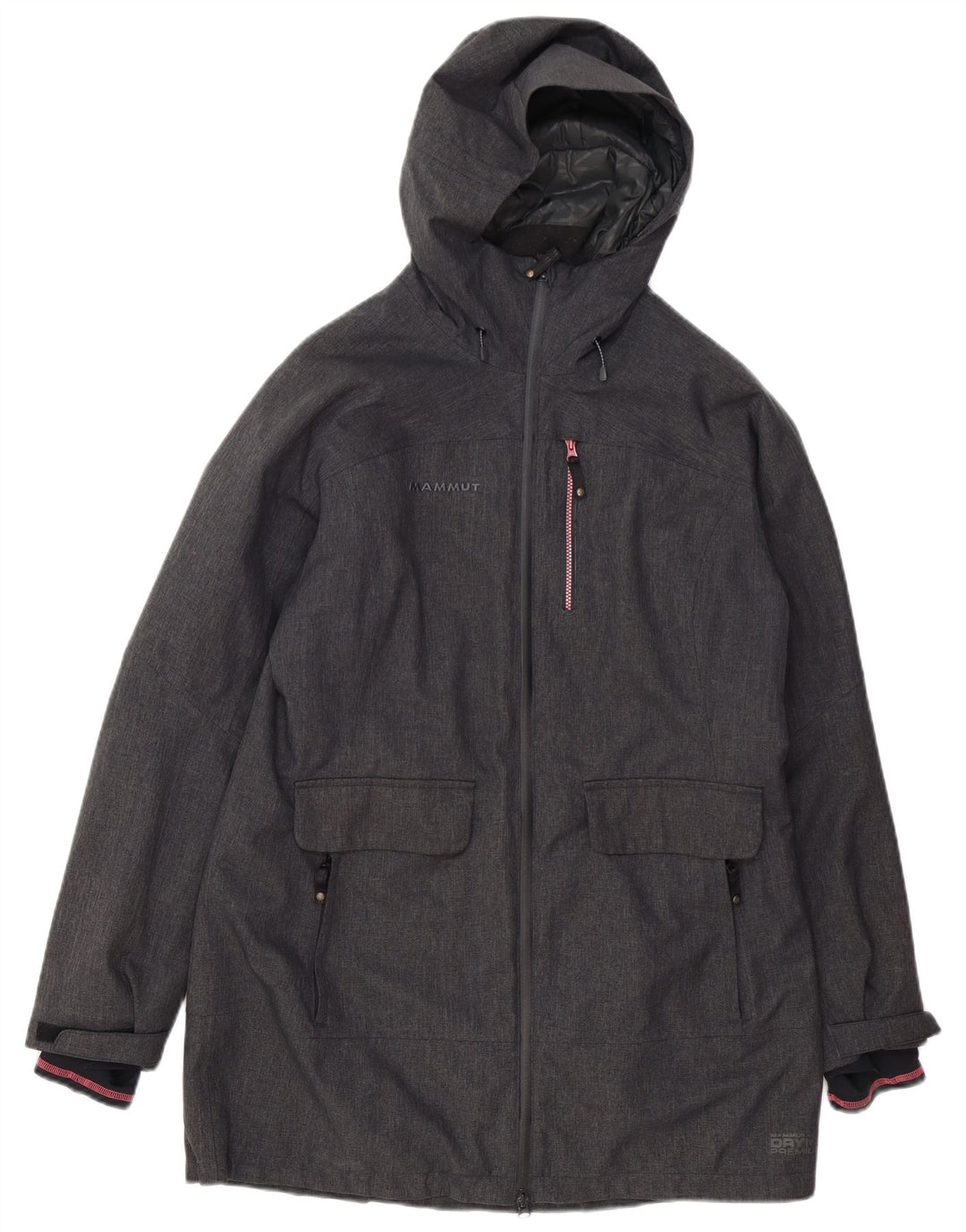 Casaco corta-vento feminino com capuz MAMMUT UK 16 poliéster cinza grande