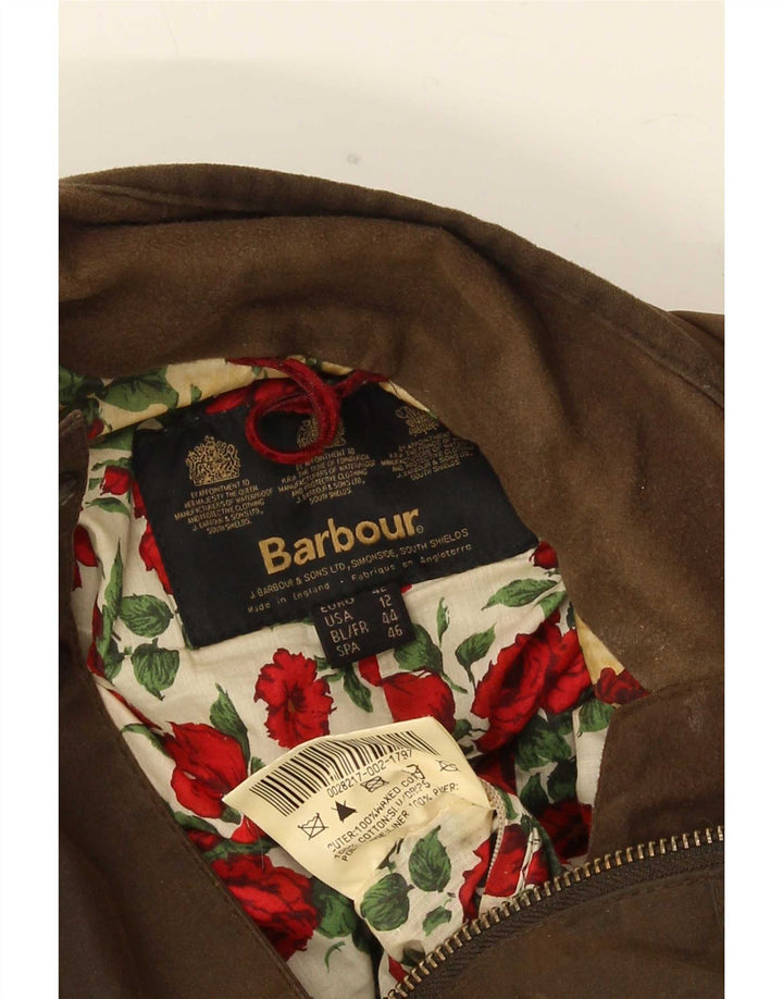 Jaqueta feminina de algodão encerado Barbour UK 16 grande cáqui