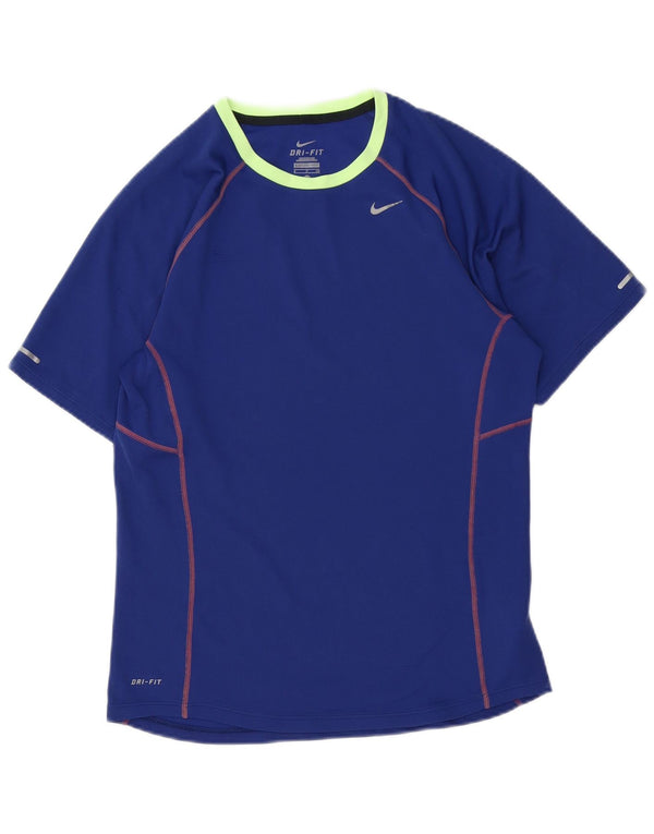 Camiseta masculina NIKE Dri Fit Top pequeno azul poliéster