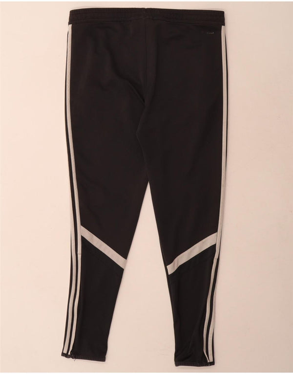 Calça de treino masculina Adidas Climalite pequena preta colorblock poliéster
