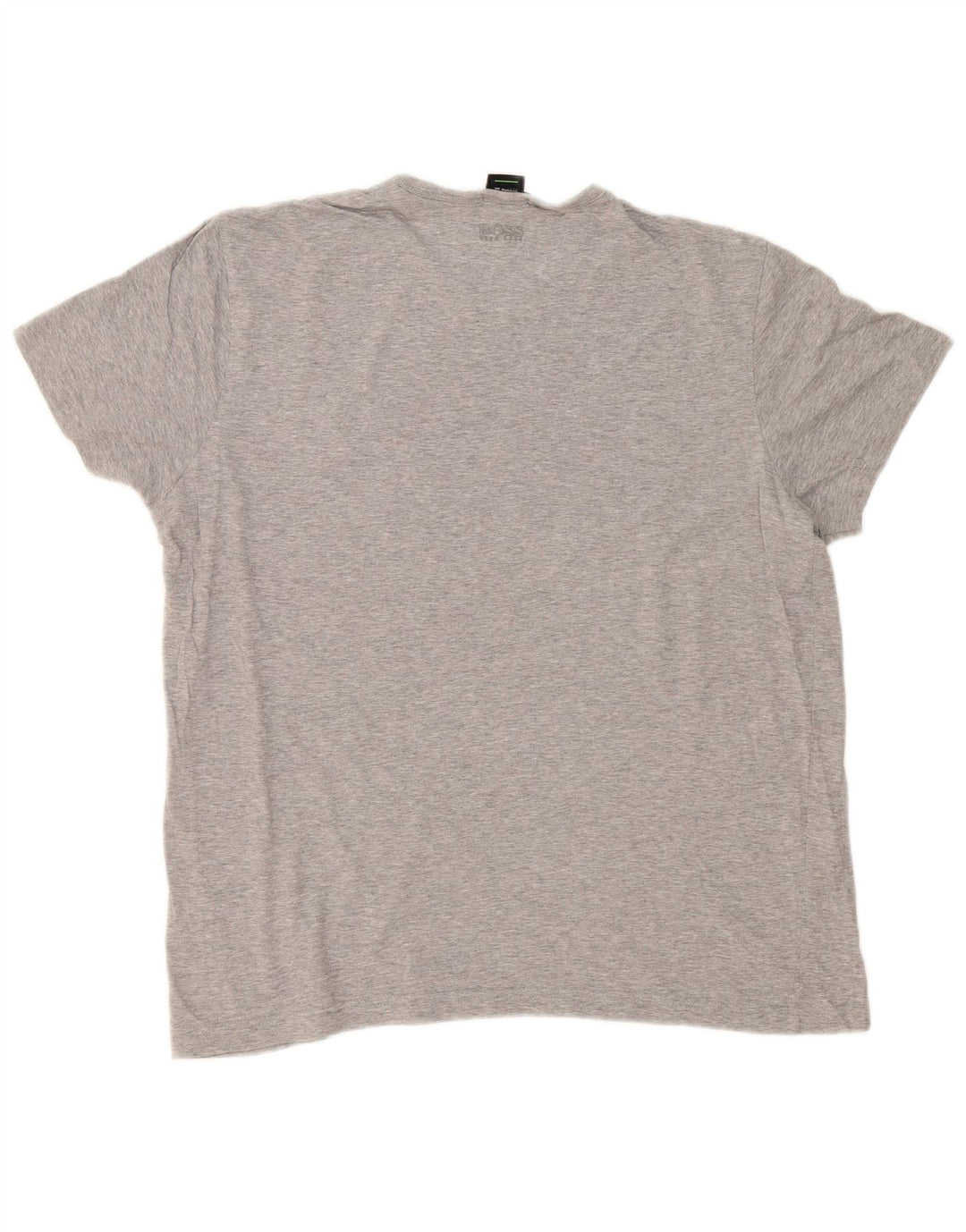 Camiseta masculina Hugo Boss com ajuste regular e estampa gráfica grande de algodão cinza