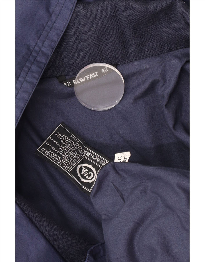 Novo Casaco oversized com capuz feminino rápido ue 42 grande azul marinho algodão