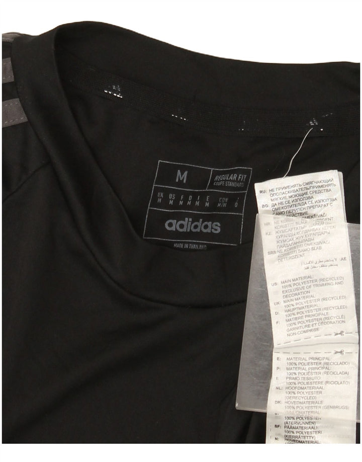 Adidas Mens Aeroready Regular Fit Camiseta Top Médio Preto Poliéster