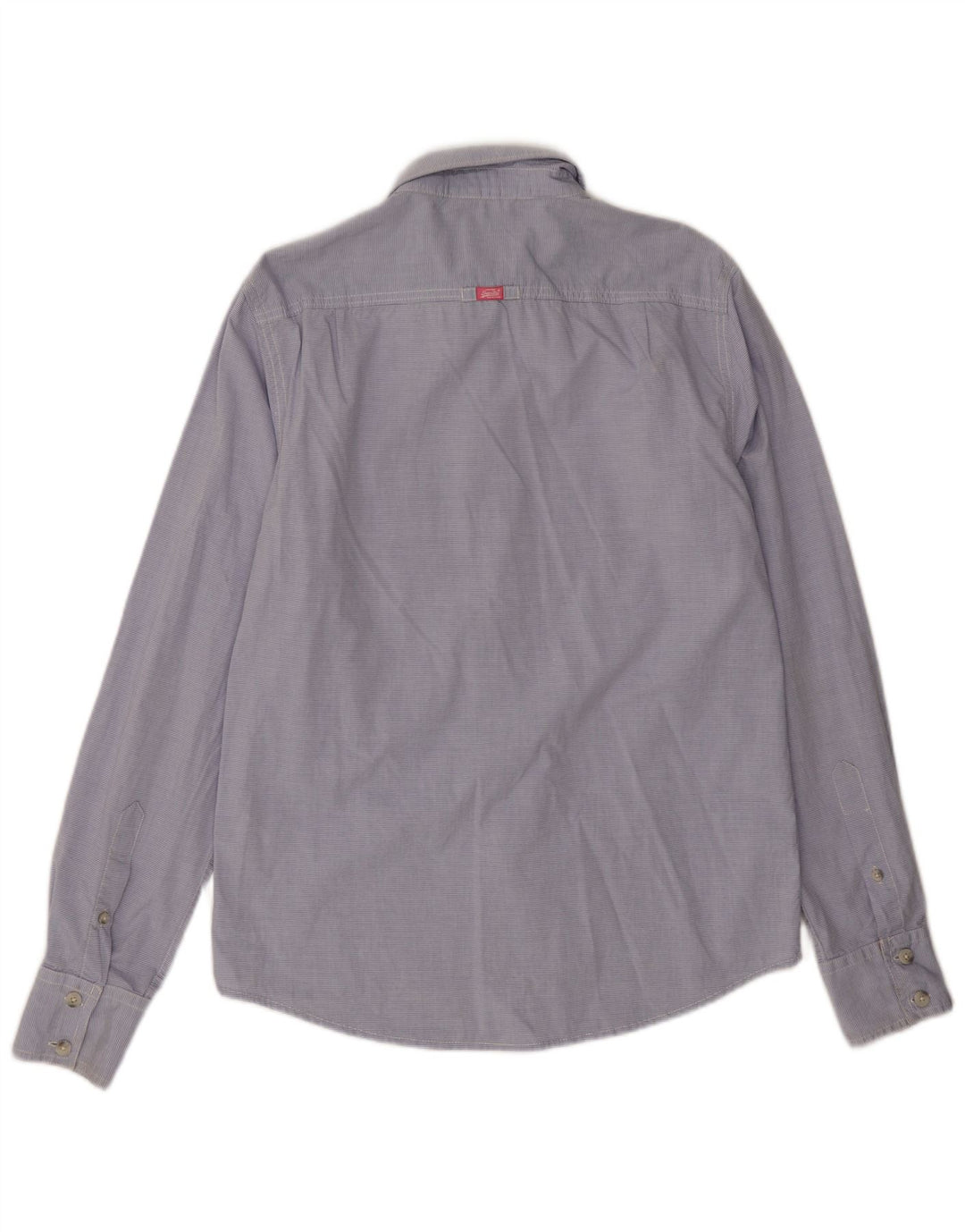 Camisa masculina Superdry de algodão listrado azul grande