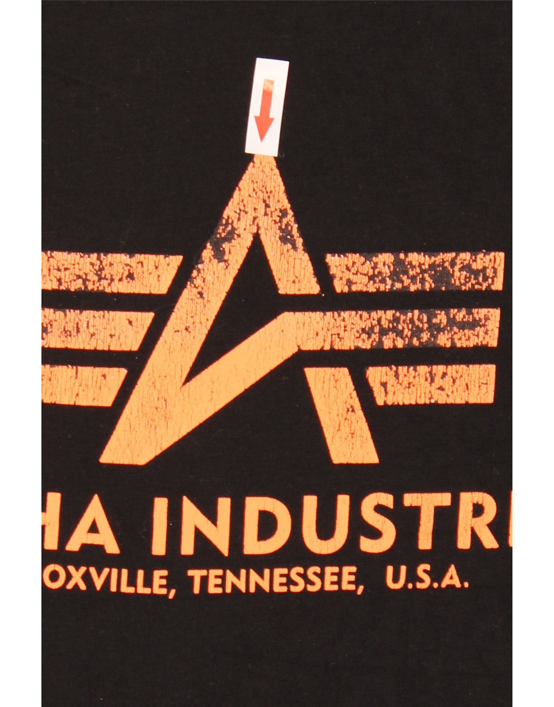 Camiseta gráfica masculina Alpha Industries Top pequeno algodão preto