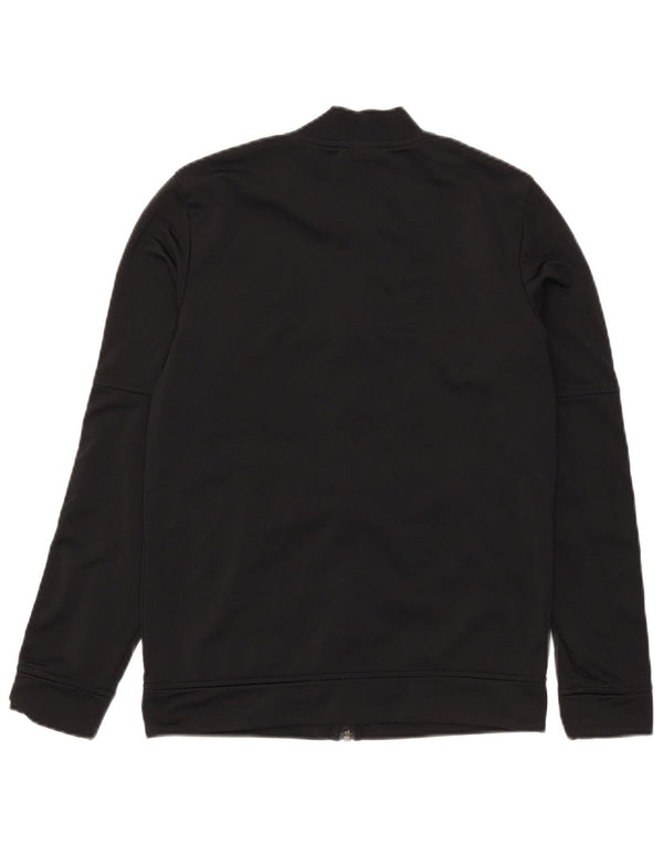 Adidas Womens Tracksuit Top Jacket UK 12/14 Médio Preto Poliéster