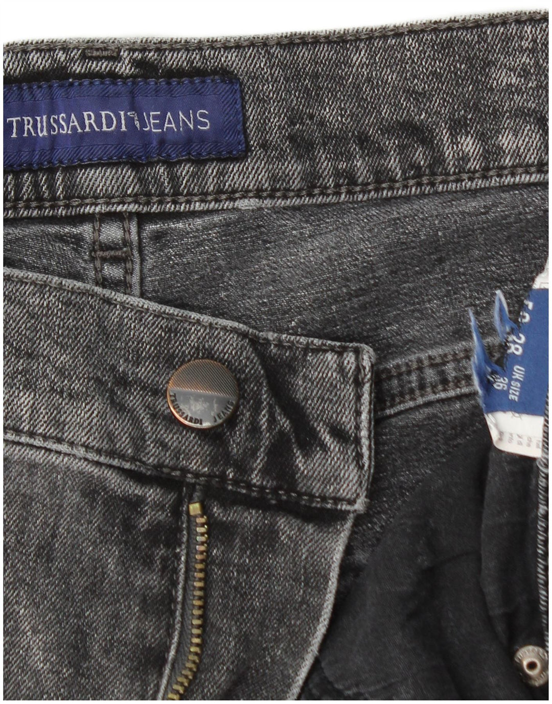 Trussardi Masculino Slim Jeans IT 50 Grande W36 L35 Cinza