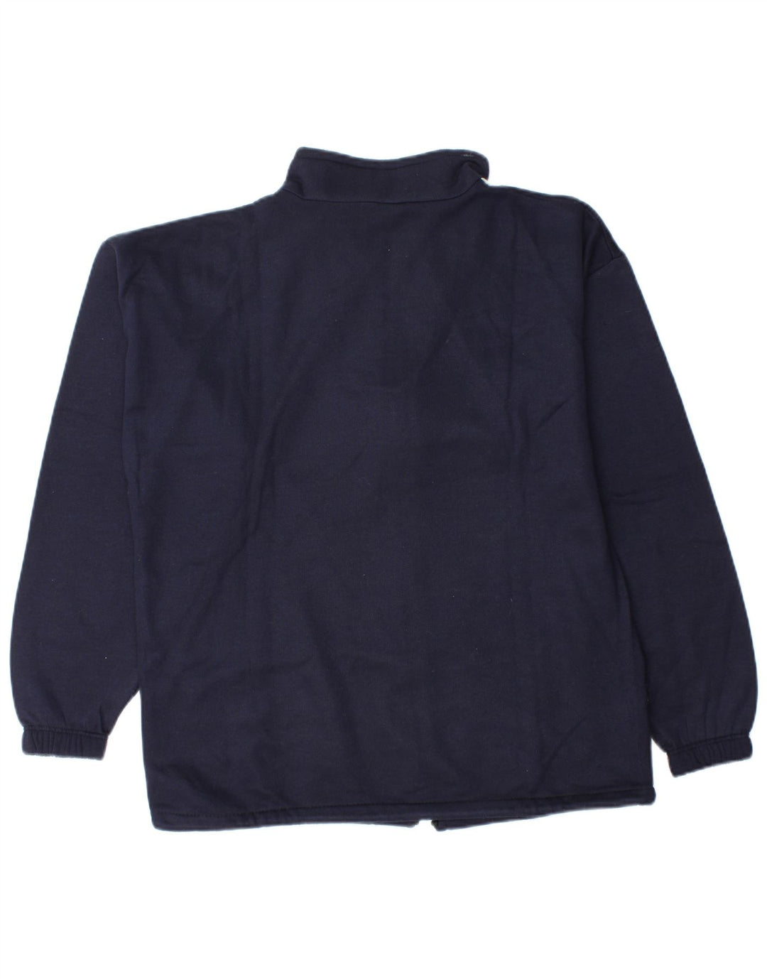 Jaqueta vintage masculina de agasalho médio azul marinho algodão colorblock