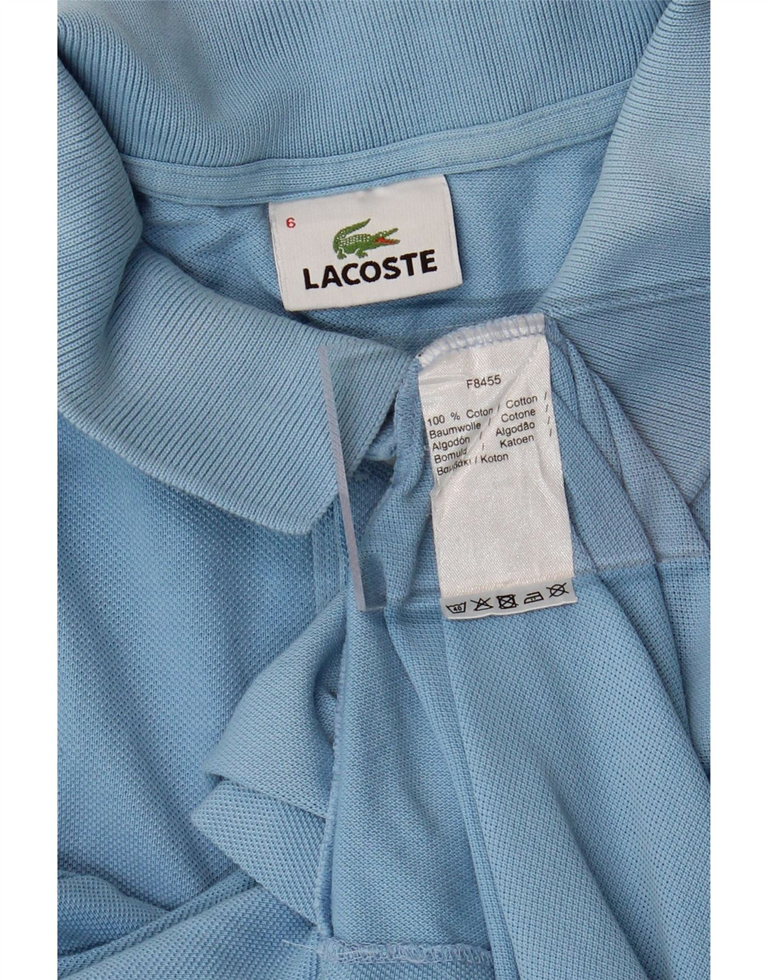 Camisa polo masculina LACOSTE tamanho 6 XL algodão azul