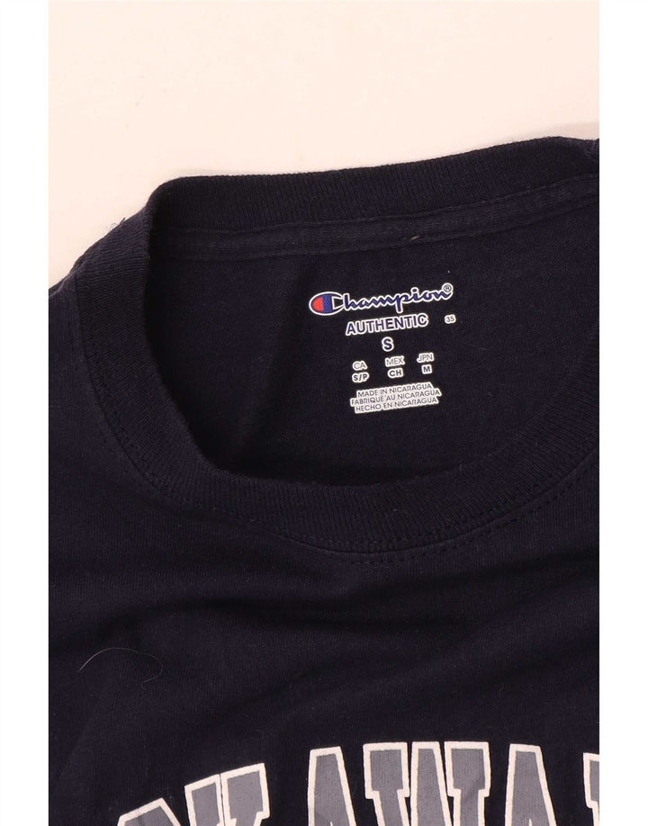 Camiseta gráfica masculina Champion pequena azul marinho