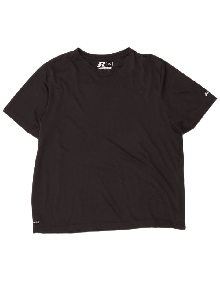 Camiseta masculina Russell Athletic Dri-Power UK 38/40 poliéster preto médio