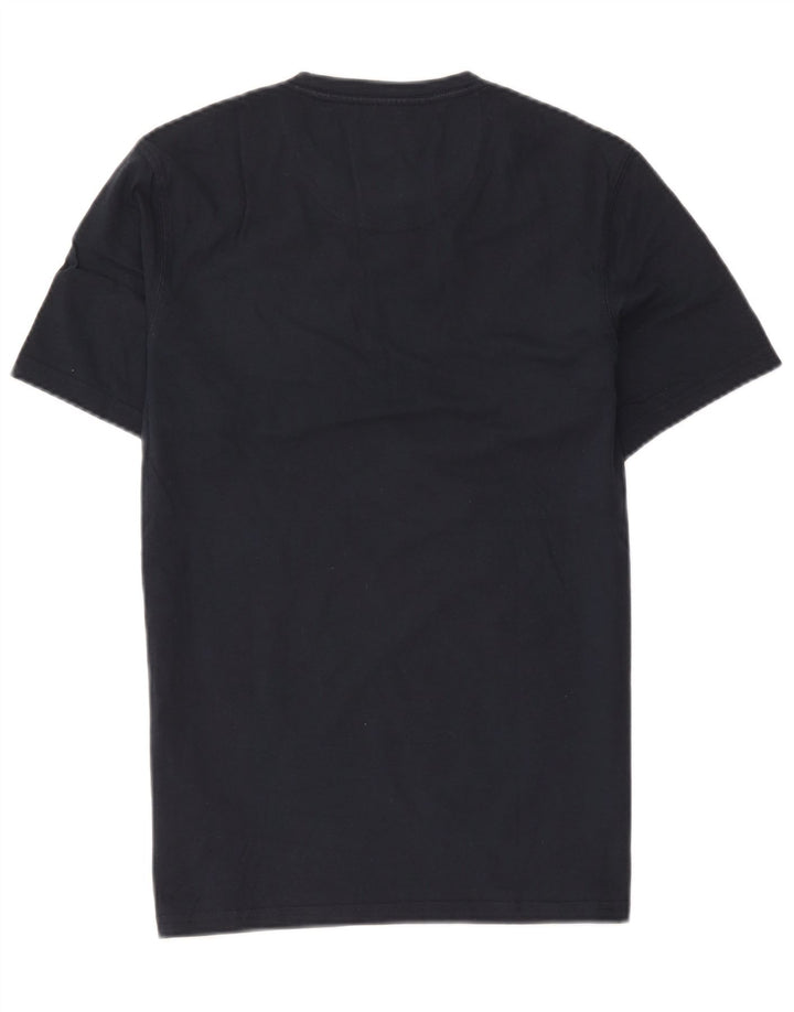 Camiseta masculina Barbour Tailored Fit gráfica top médio azul marinho algodão