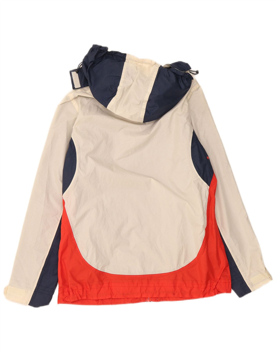 Jaqueta de chuva feminina com capuz Weird Fish UK 12 Medium Off White Colourblock