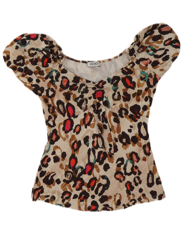 Blusa feminina Liu Jo UK 12 bege médio estampa animal