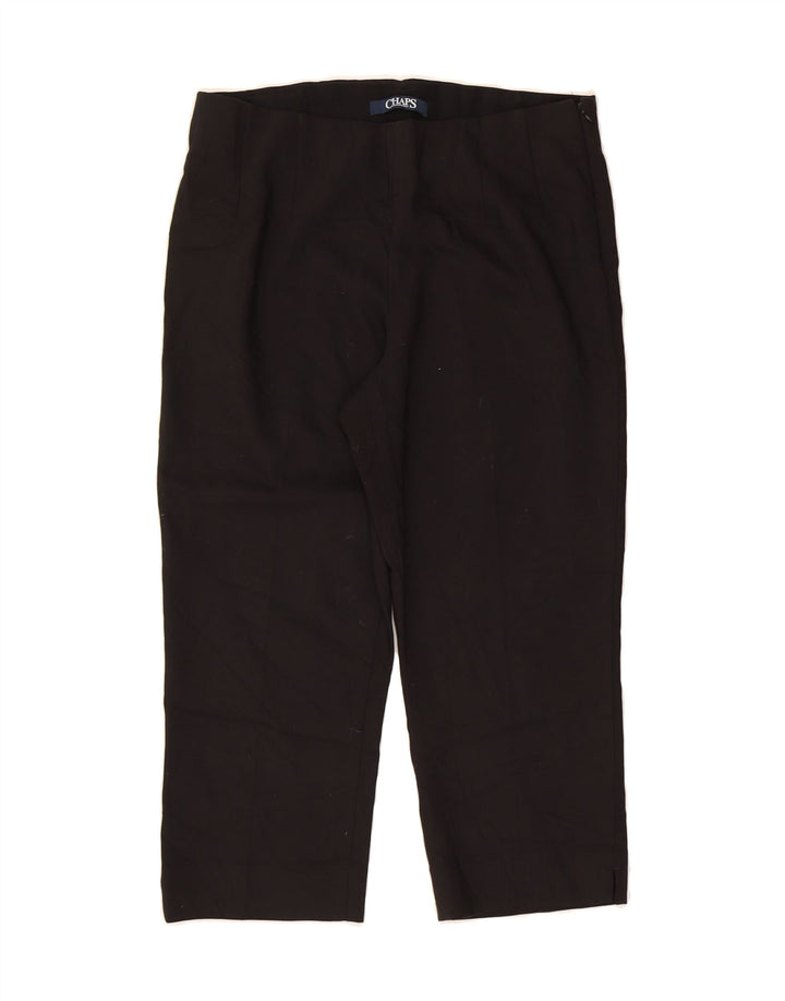 CHAPS Womens Straight Capri Trousers US 10 Large W32 L20 Black Cotton Vintage Chaps and Second-Hand Chaps from Messina Hembry 