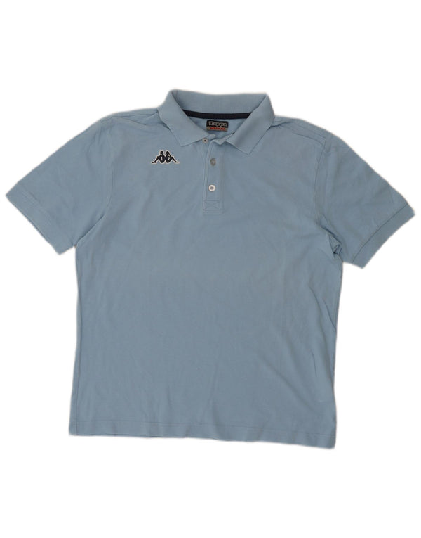 Camisa polo masculina Kappa algodão azul médio