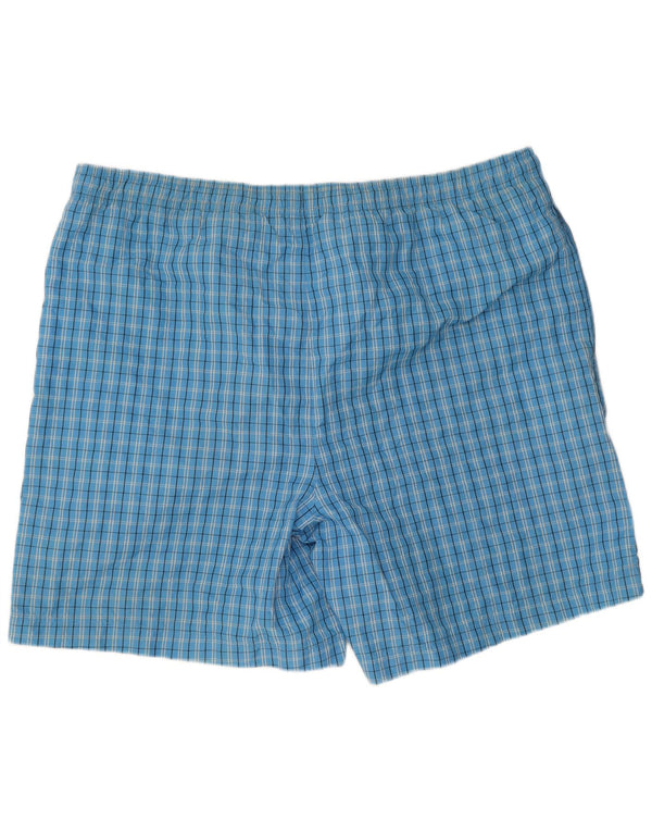 Shorts de natação masculino Reebok grande xadrez azul