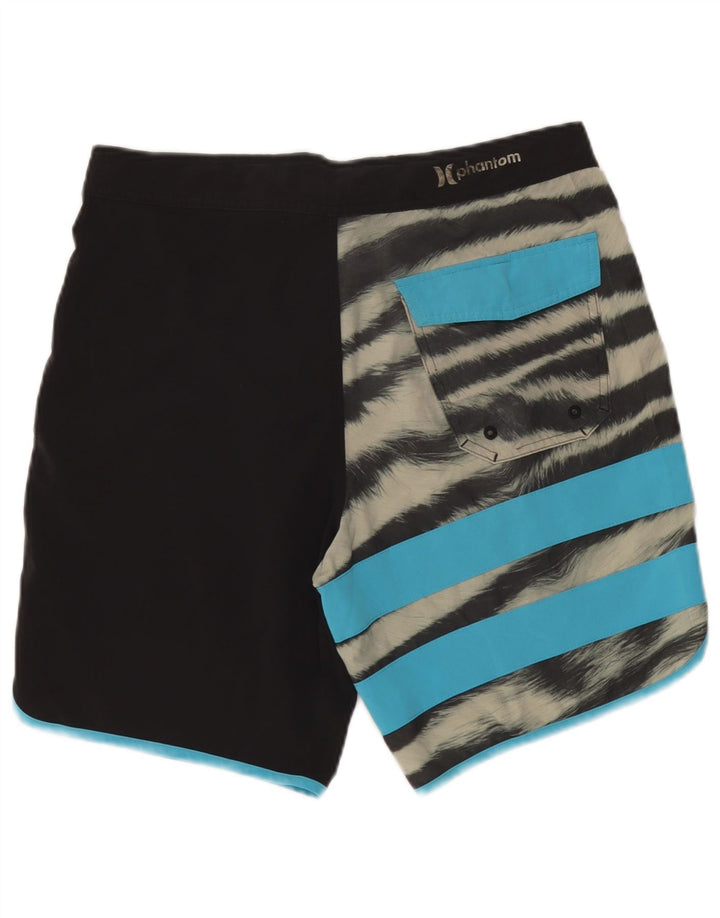 Shorts de natação masculino Hurley gráfico médio preto listrado