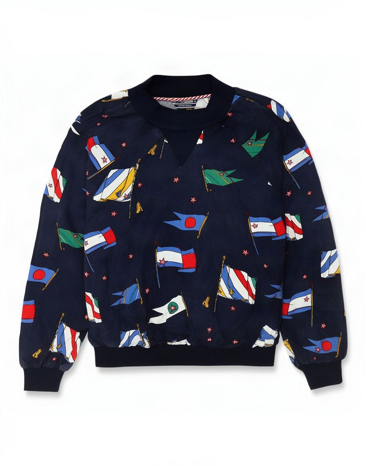 Tommy Hilfiger moletom gráfico feminino jumper US 6 médio azul marinho