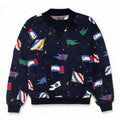 Tommy Hilfiger moletom gráfico feminino jumper US 6 médio azul marinho