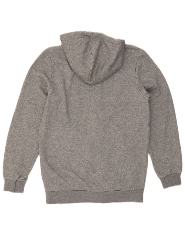 Suéter masculino Puma com capuz e zíper pequeno algodão manchado cinza
