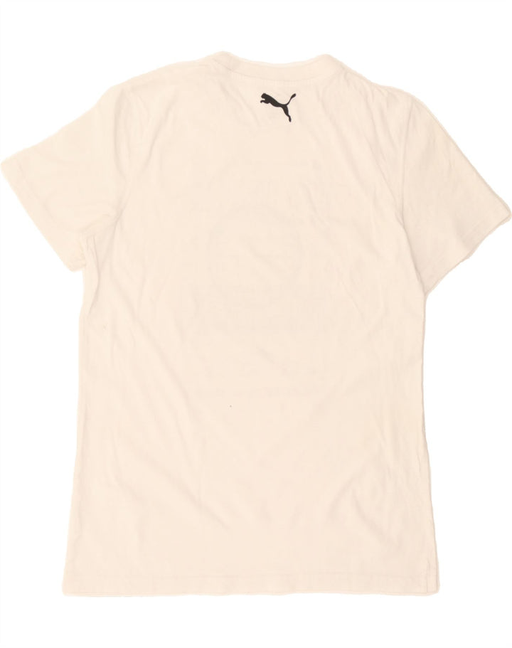 PUMA Boys Graphic T-Shirt Top 15-16 Years White Cotton Vintage Puma and Second-Hand Puma from Messina Hembry 