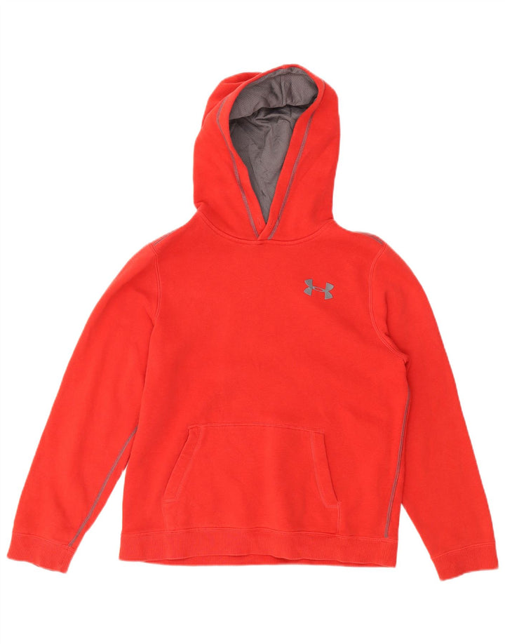 UNDER ARMOUR Boys Hoodie Jumper 11-12 Years Large Red