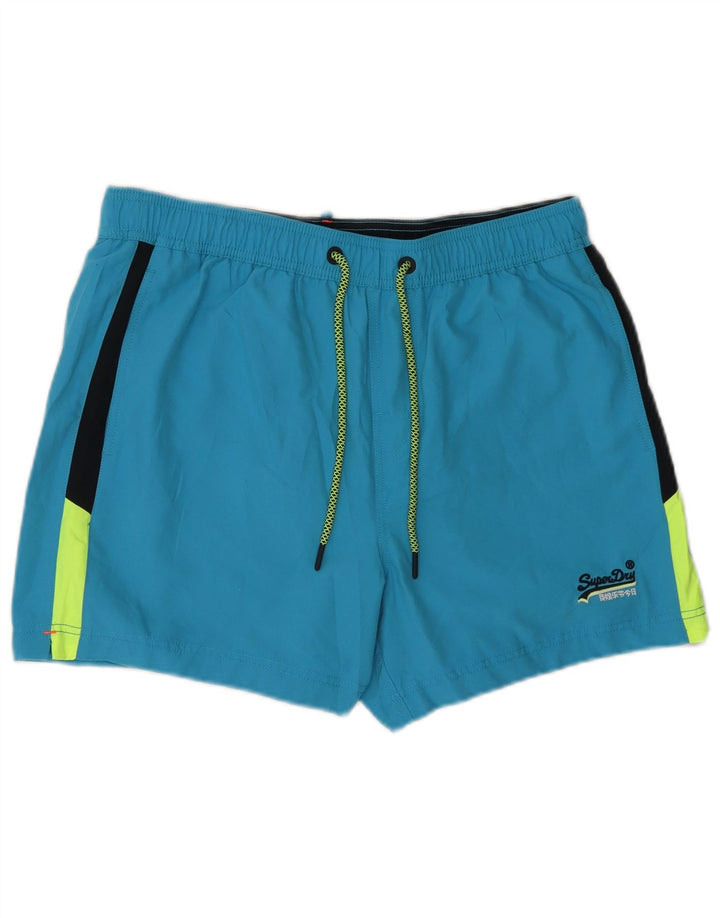 Shorts de natação masculino SUPERDRY grande poliéster azul