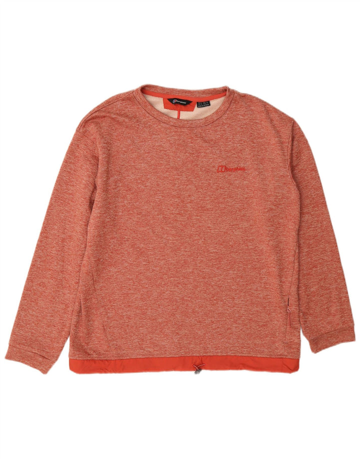 Berghaus moletom feminino jumper UK 12 médio vermelho manchado