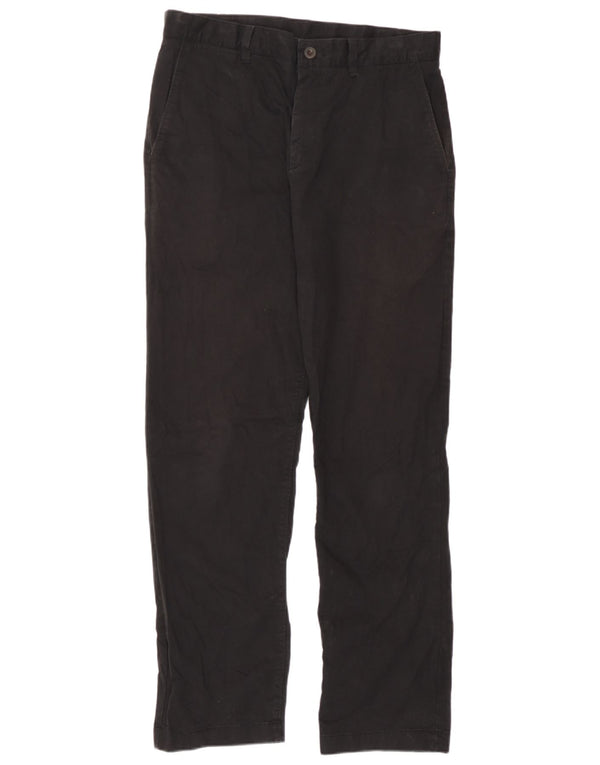 Calça chino reta masculina John Lewis W32 L29 algodão preto