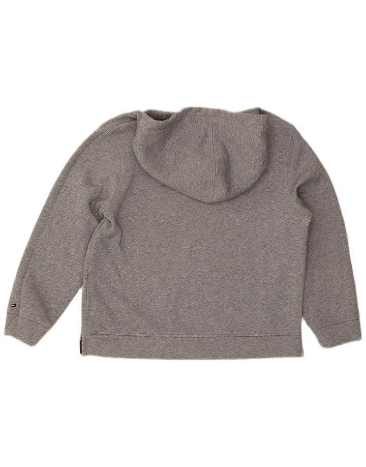 Suéter com capuz gráfico oversized feminino TOMMY HILFIGER Reino Unido 14 cinza médio