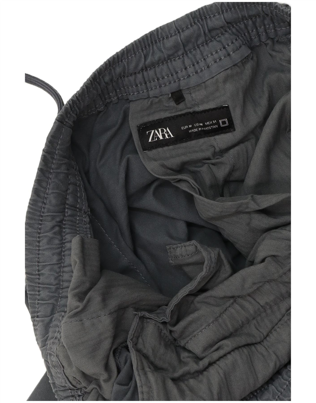 Calça Zara Mens Joggers Chino Médio W31 L27 Cinza