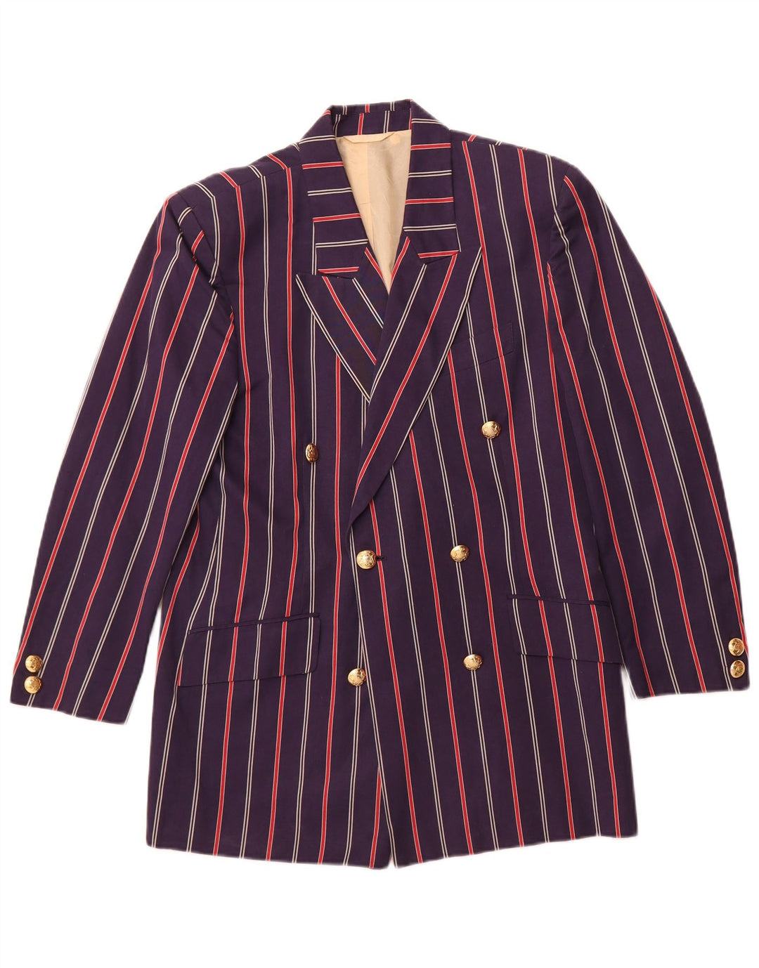 Jaqueta blazer masculina Henry Cottons IT 44 XS algodão listrado azul marinho