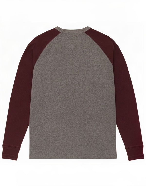 Top masculino Superdry manga comprida grande algodão colorido cinza