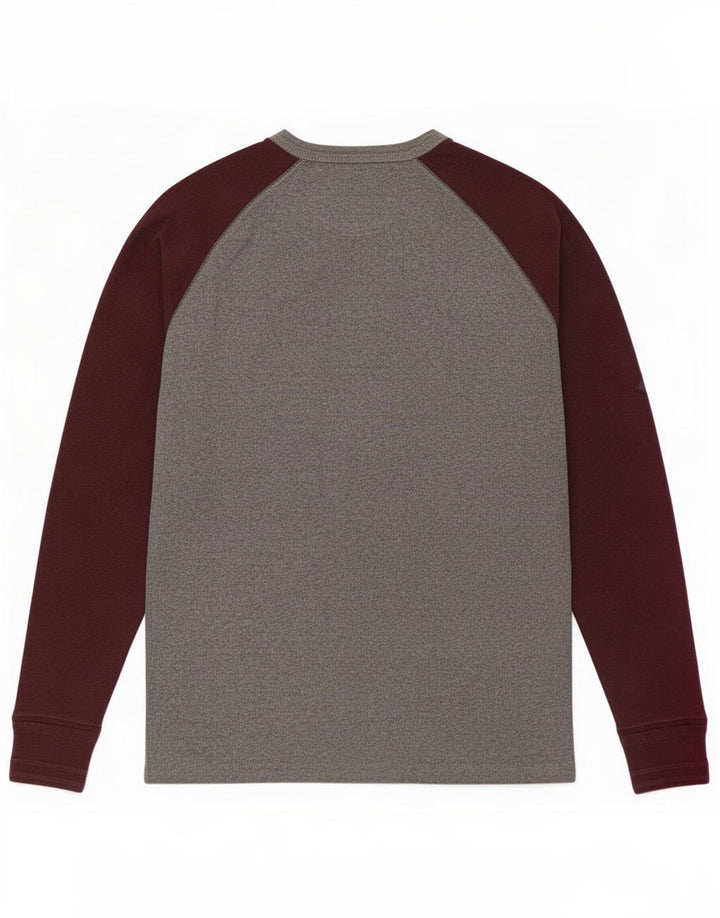 Top masculino Superdry manga comprida grande algodão colorido cinza