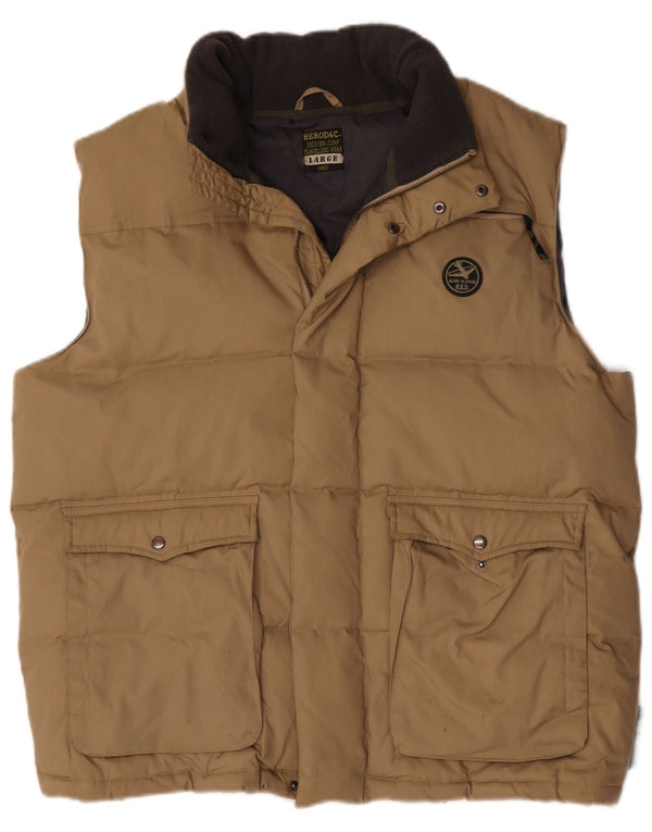 Colete acolchoado masculino vintage UK 40 poliéster bege grande