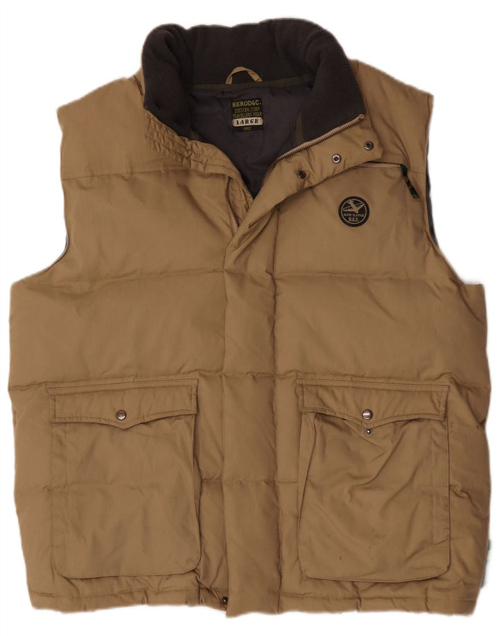 Colete acolchoado masculino vintage UK 40 poliéster bege grande
