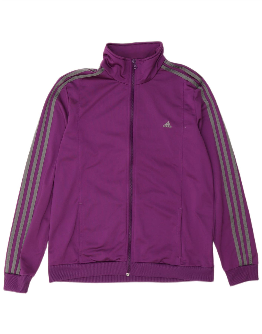 Adidas Womens Tracksuit Top Jacket UK 16/18 Grande Roxo Poliéster