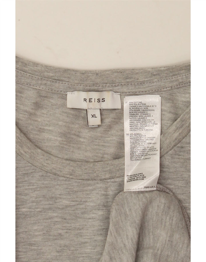 REISS Mens T-Shirt Top XL Grey Flecked Cotton Vintage Reiss and Second-Hand Reiss from Messina Hembry 